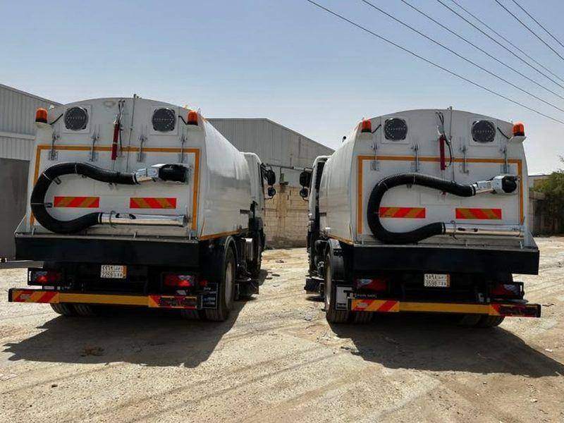 Two road sweepers ready for handover after build-up and inspection Two road sweepers ready for handover after build-up and inspection
